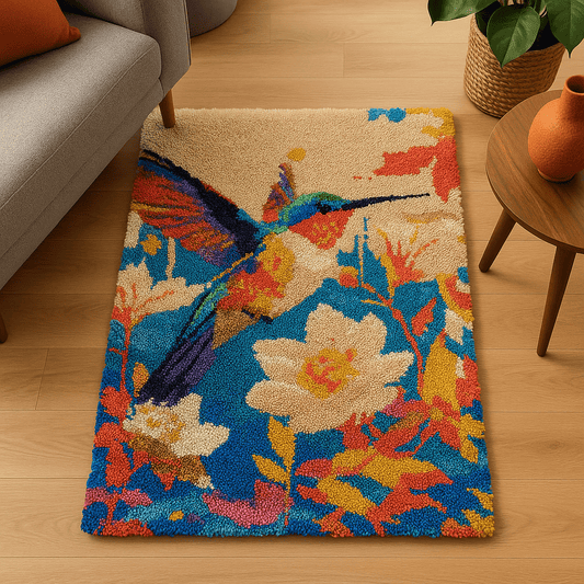 Latch Hook Rug Making Kit - Harmony Humming Bird - 102x69cm
