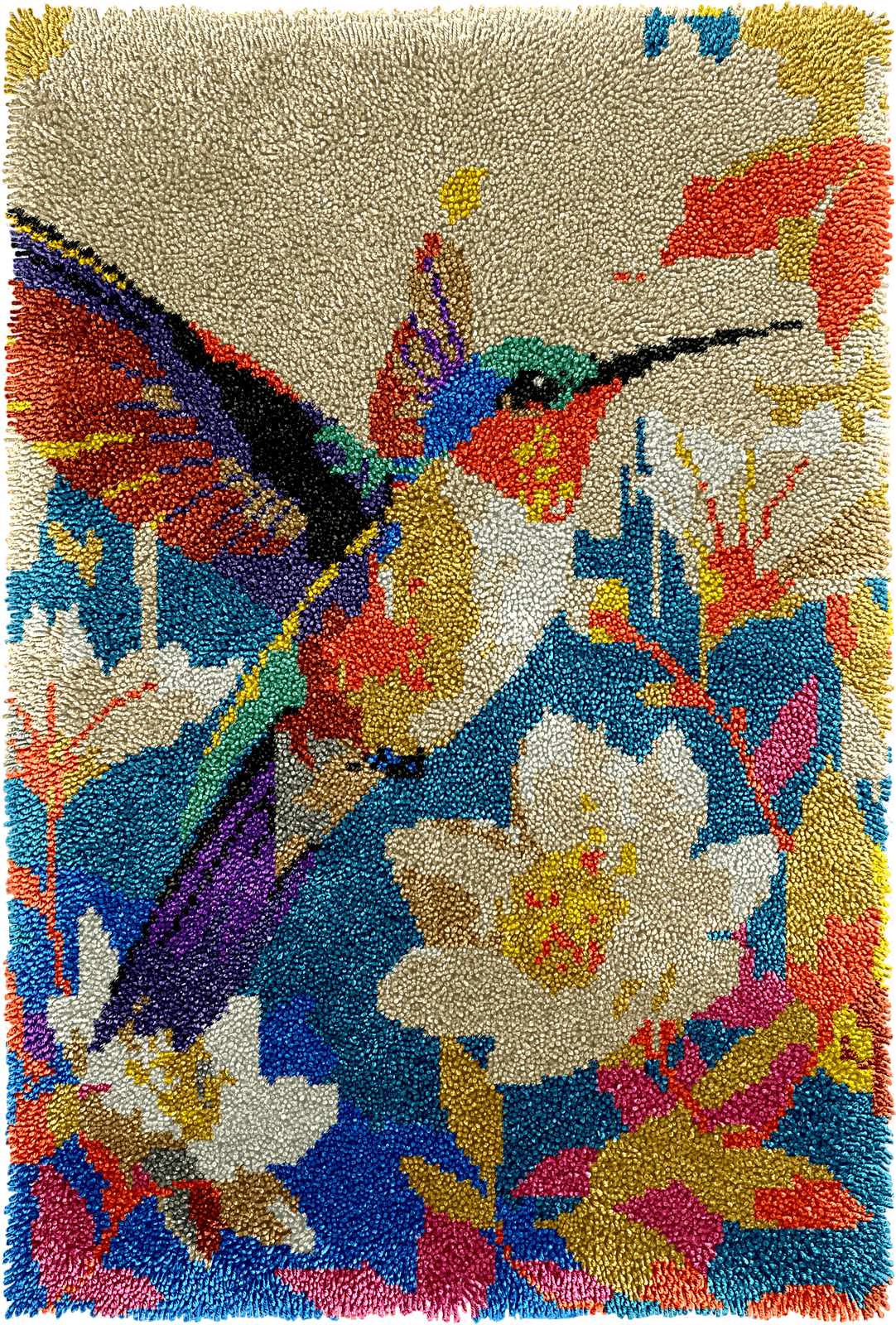 Latch Hook Rug Making Kit - Harmony Humming Bird - 102x69cm