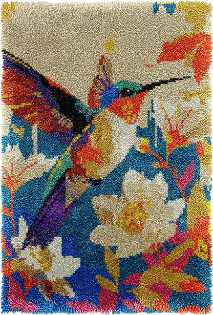 Latch Hook Rug Making Kit - Harmony Humming Bird - 102x69cm