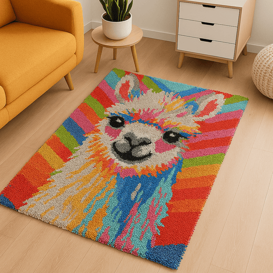 Latch Hook Rug Making Kit - No Drama Llama Design - 102x69cm