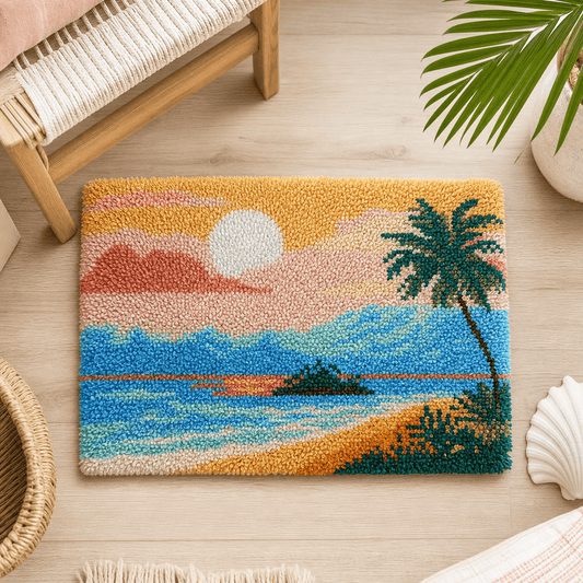 Latch Hook Rug Making Kit - Paradise Island Escape - 40x60cm
