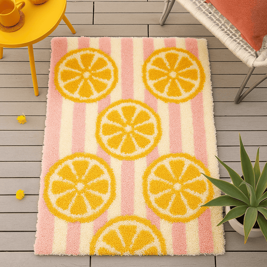 Latch Hook Rug Making Kit - Pink Lemonade 110x70cm