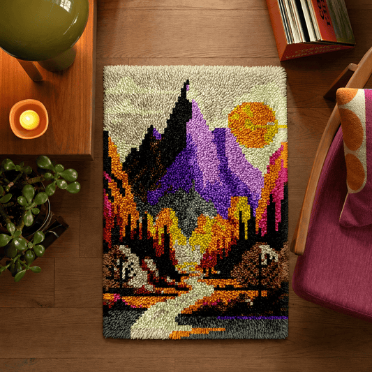 Latch Hook Rug Making Kit - Purple Mountain Majesty - 40x60cm