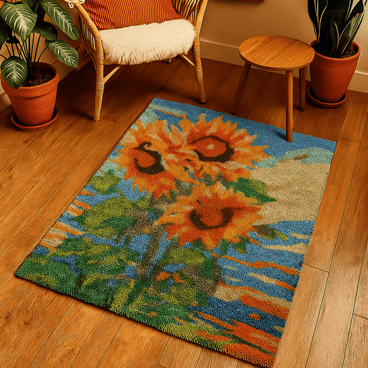 Latch Hook Rug Making Kit - Sunflower Happiness - 102x69cm