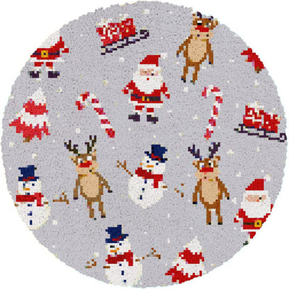 Latch Hook Rug Making Kit - WInter Christmas Tree Mat 80X80cm