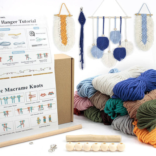 Leaf Tapestry Macramé Kit for Beginners - Includes 3 Tutorials