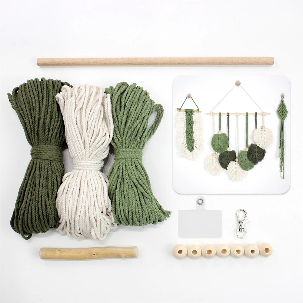 Leaf Tapestry Macramé Kit for Beginners - Includes 3 Tutorials