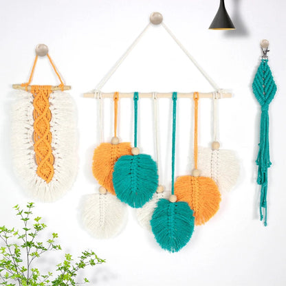 Leaf Tapestry Macramé Kit for Beginners - Includes 3 Tutorials