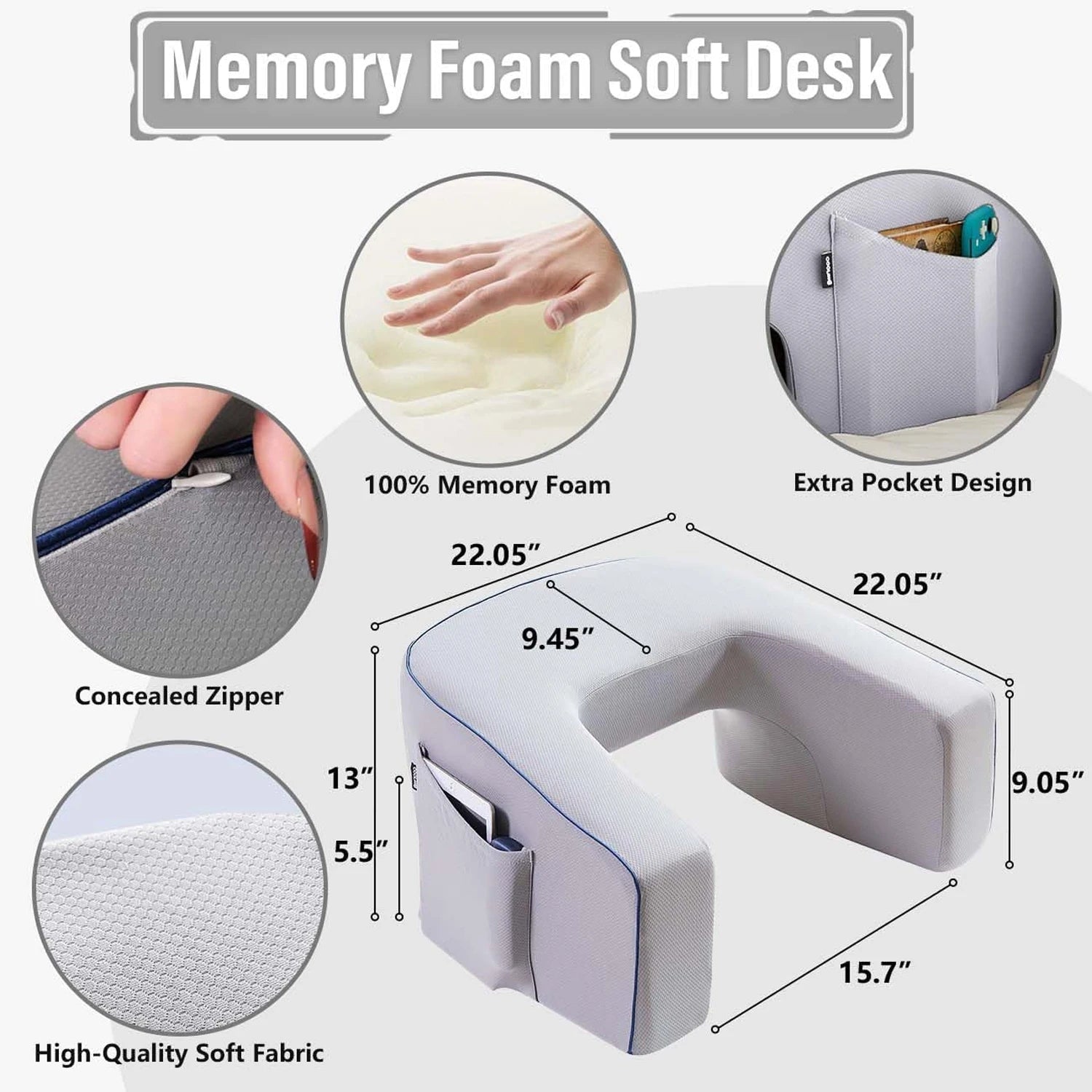 Memory Foam Crafting Lap Desk Pillow