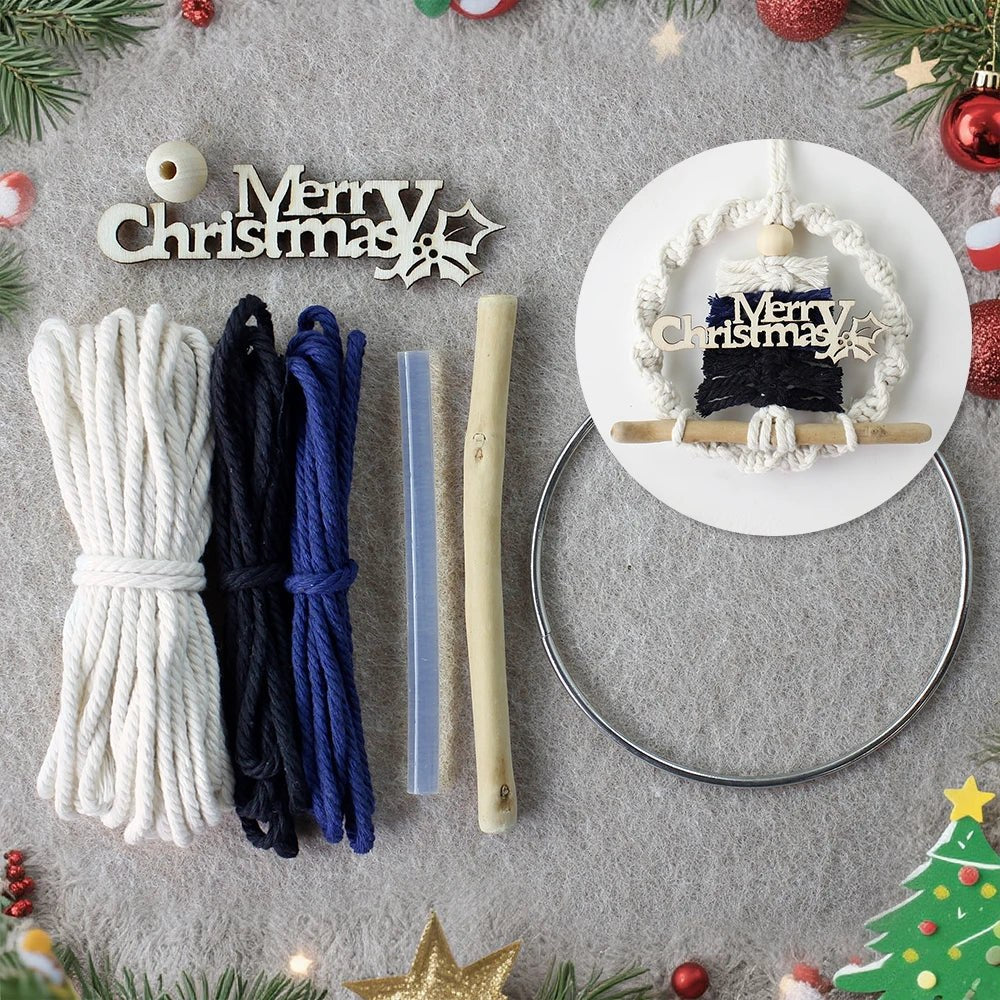 Merry Christmas Tree Hanging Ornament Macrame Kit
