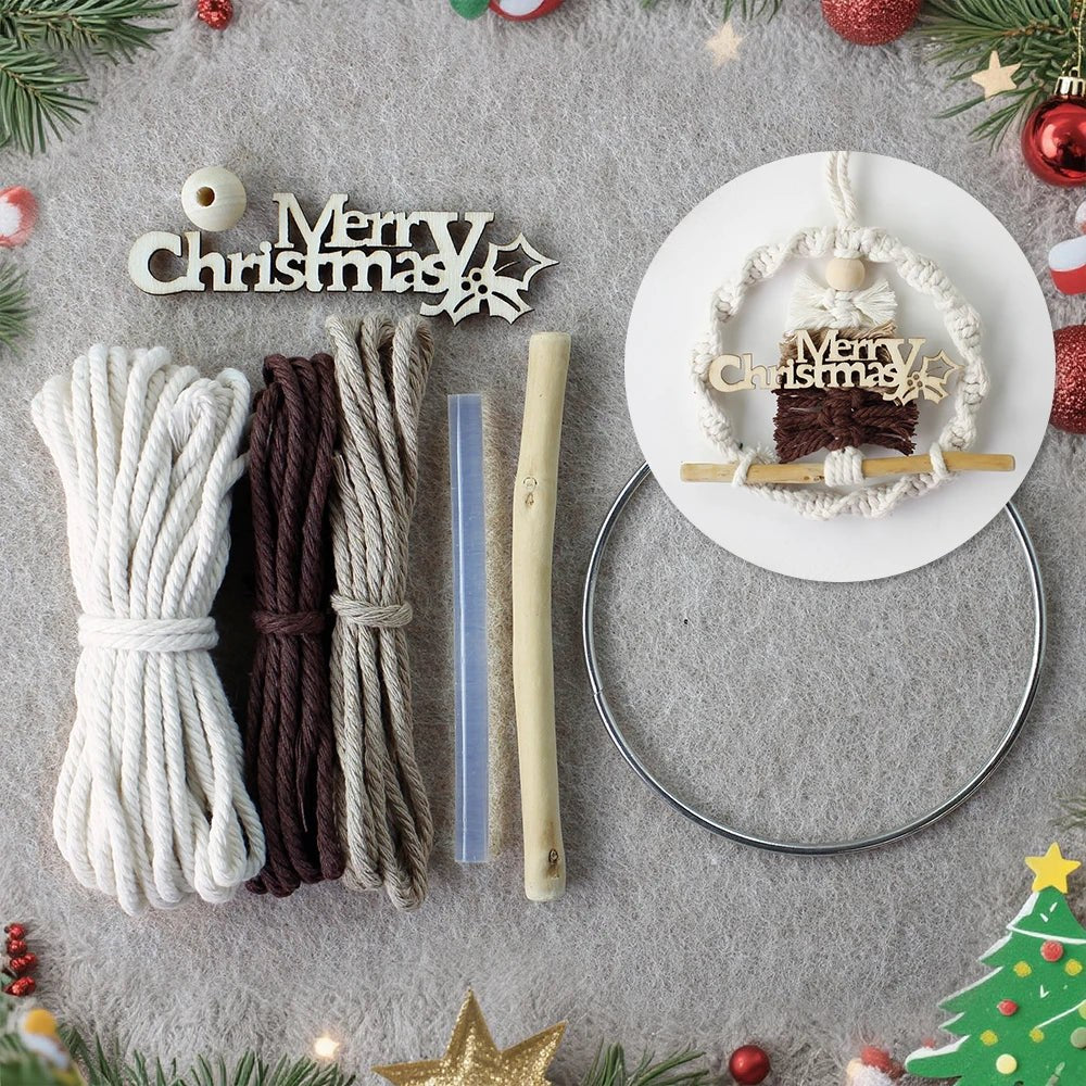 Merry Christmas Tree Hanging Ornament Macrame Kit