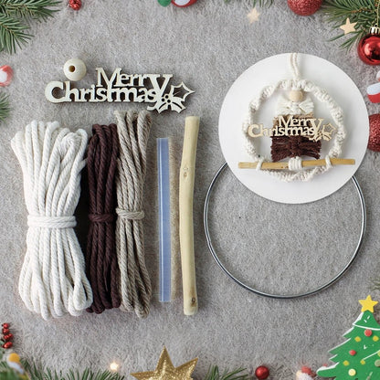 Merry Christmas Tree Hanging Ornament Macrame Kit