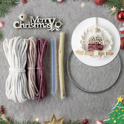 Merry Christmas Tree Hanging Ornament Macrame Kit