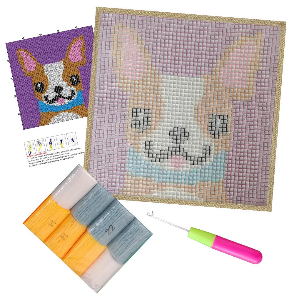 Mini Latch Hook Kit - Rug Making Kit Cheeky Chihuahua 30cm x 30cm