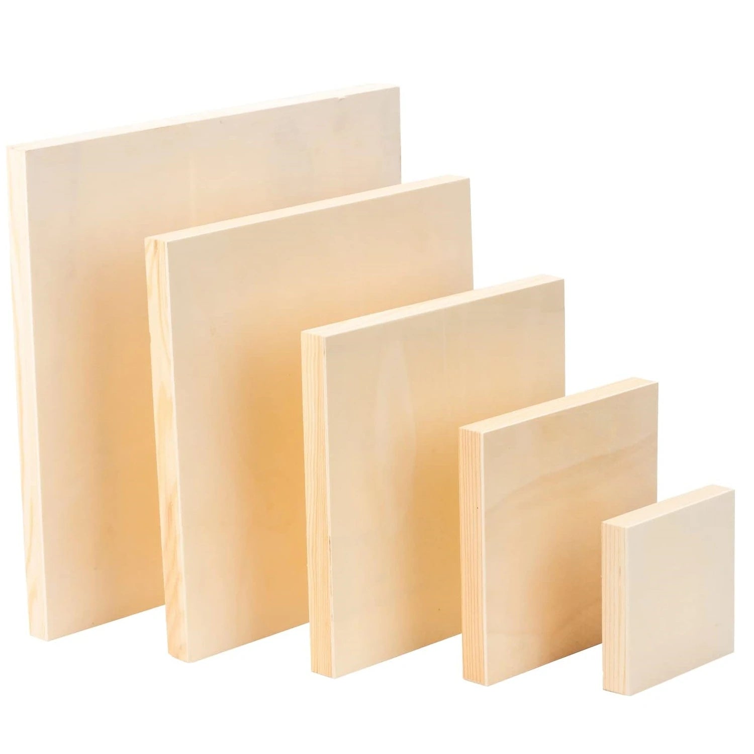 Multi sized Wood craft Panel Boards 5 Pack