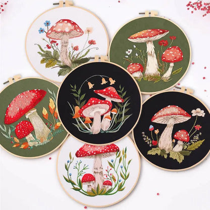 Mushroom DIY Embroidery Kit Range