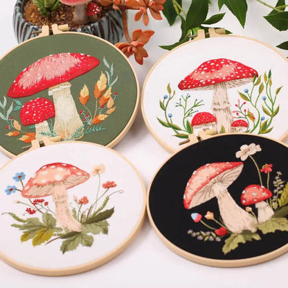 Mushroom DIY Embroidery Kit Range