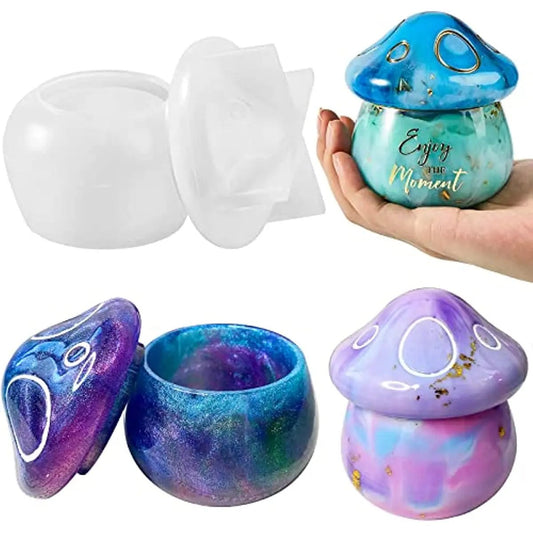 Mushroom Jar Storage Box Epoxy Resin Silicone Mould