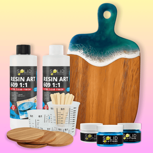 Ocean Resin Art Serving Board & Coaster Kit