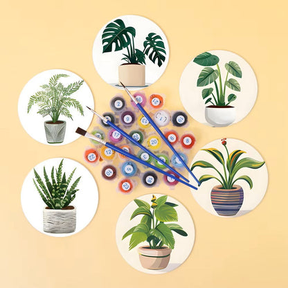 Paint & Sip Party Pack Paint By Numbers Coaster Pack - Plant Perfect