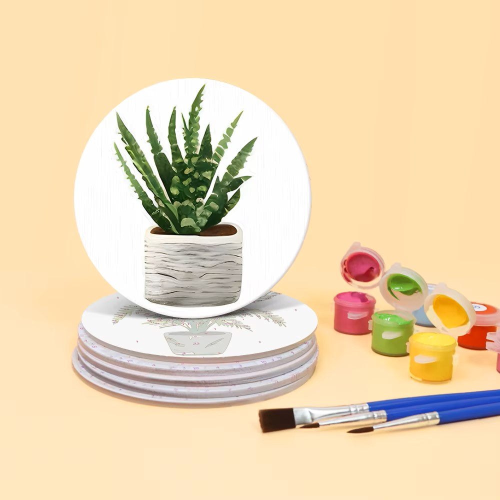 Paint & Sip Party Pack Paint By Numbers Coaster Pack - Plant Perfect