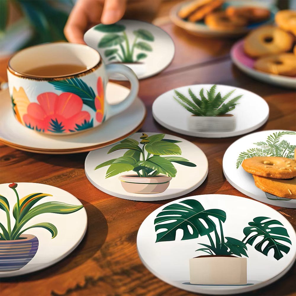 Paint & Sip Party Pack Paint By Numbers Coaster Pack - Plant Perfect