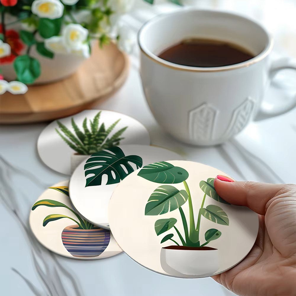 Paint & Sip Party Pack Paint By Numbers Coaster Pack - Plant Perfect
