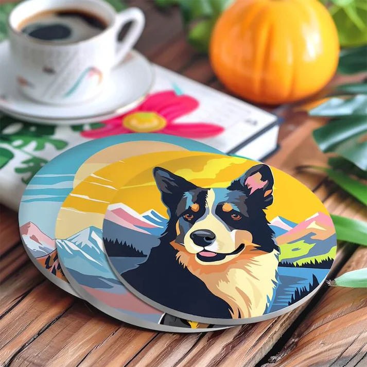Paint & Sip Party Pack Paint By Numbers Coaster Pack - Dashing Dogs