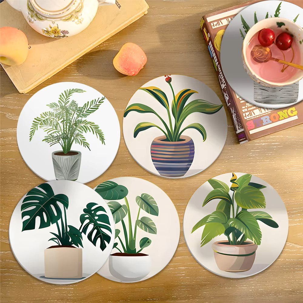 Paint & Sip Party Pack Paint By Numbers Coaster Pack - Plant Perfect