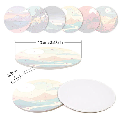 Paint & Sip Party Pack Paint By Numbers Coaster Pack - Mystical Mountains
