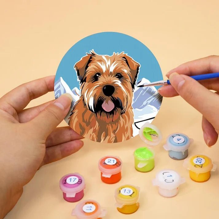 Paint & Sip Party Pack Paint By Numbers Coaster Pack - Dashing Dogs