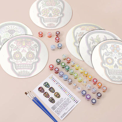 Paint & Sip Party Pack Paint By Numbers Placemat Pack - Sugar Skulls
