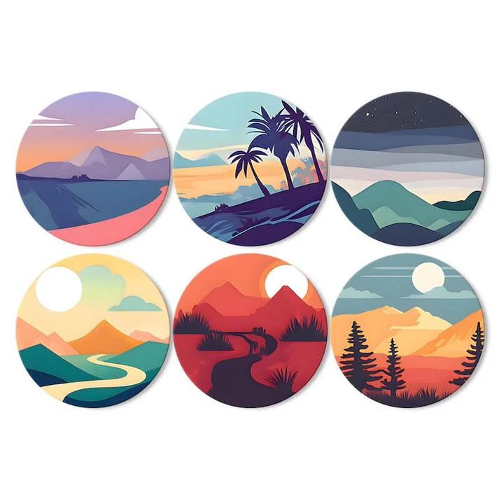 Paint & Sip Party Pack Paint By Numbers Placemat Pack - Horizon Hues