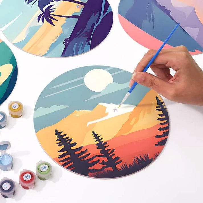 Paint & Sip Party Pack Paint By Numbers Placemat Pack - Horizon Hues