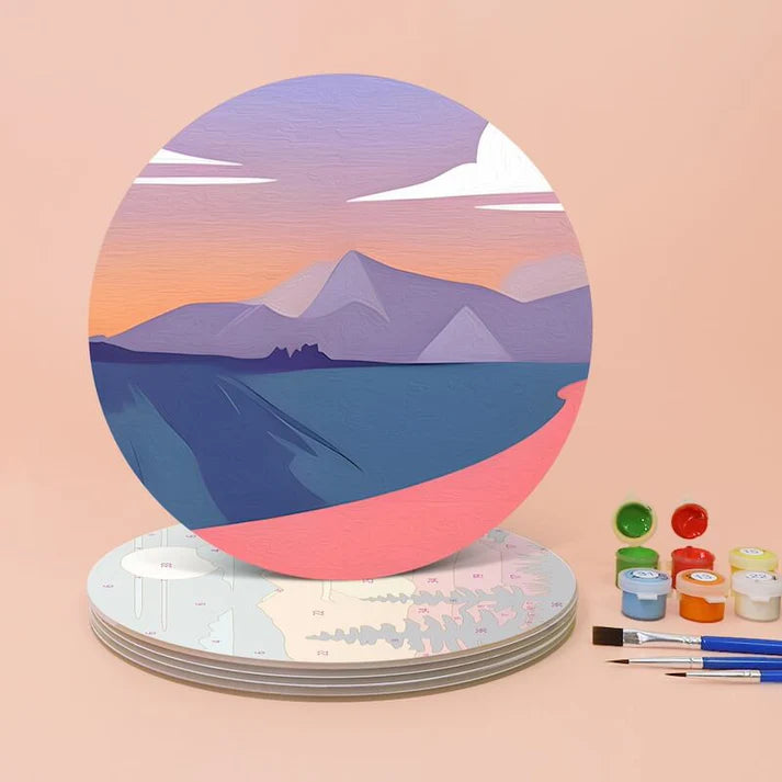 Paint & Sip Party Pack Paint By Numbers Placemat Pack - Horizon Hues