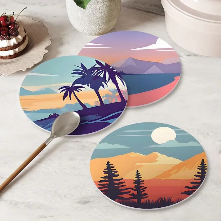 Paint & Sip Party Pack Paint By Numbers Placemat Pack - Horizon Hues