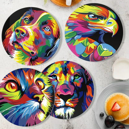 Paint & Sip Party Pack Paint By Numbers Placemat Pack - Beautiful Beasts