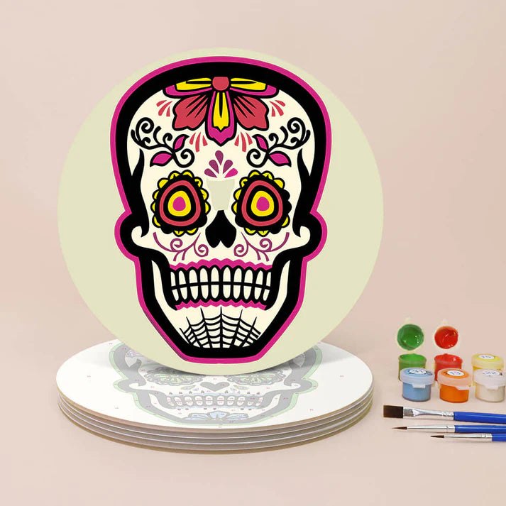 Paint & Sip Party Pack Paint By Numbers Placemat Pack - Sugar Skulls