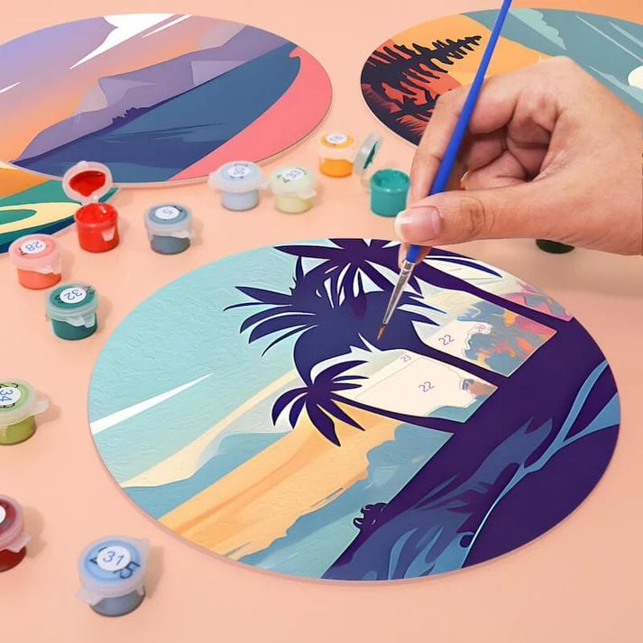 Paint & Sip Party Pack Paint By Numbers Placemat Pack - Horizon Hues