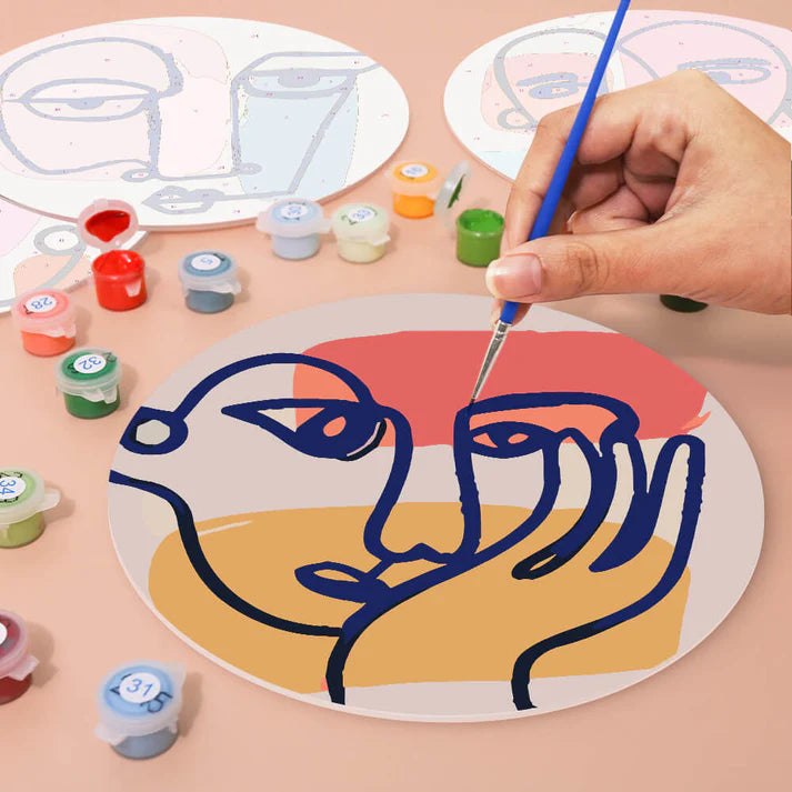 Paint & Sip Party Pack Paint By Numbers Placemat Pack - Line Art Lady