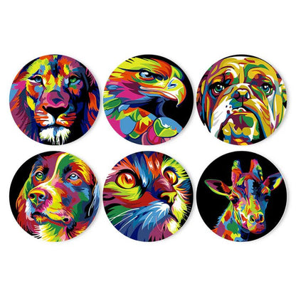Paint & Sip Party Pack Paint By Numbers Placemat Pack - Beautiful Beasts