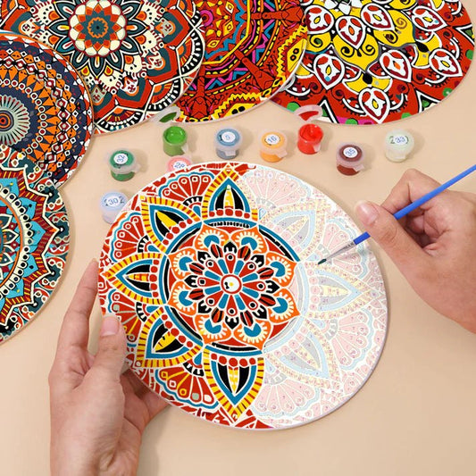 Paint & Sip Party Pack Paint By Numbers Placemat Pack - Mega Mandalas
