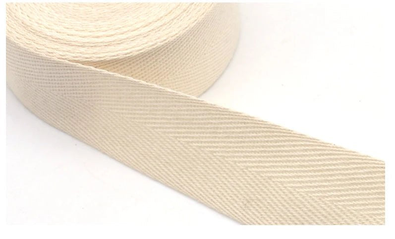 Plain Twill Chevron Cotton Trimming Binding Ribbon Webbing Tape - 4.5m Rolls