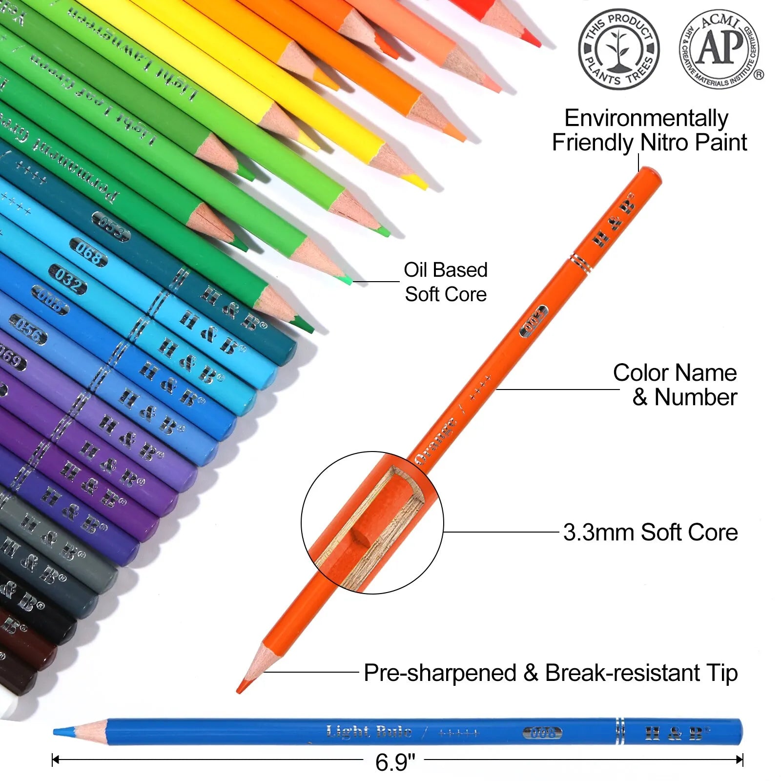 Professional 72 Colour Pencil Set with Bonus Adult Colouring Book