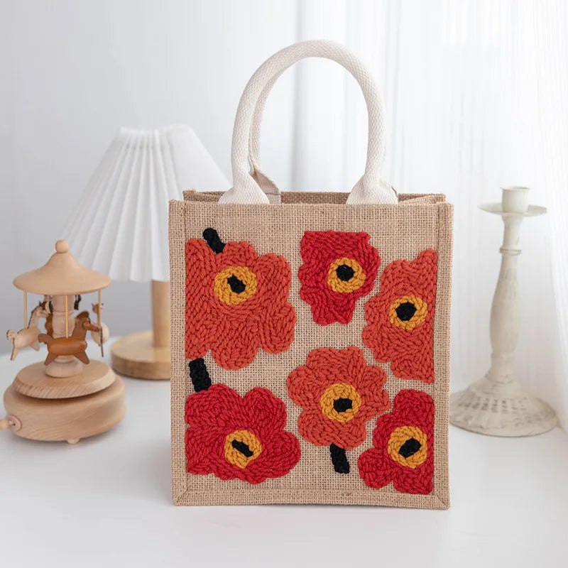 Punch Needle Canvas Tote Bag Kit - Floral Passion