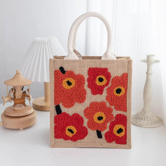 Punch Needle Canvas Tote Bag Kit - Floral Passion