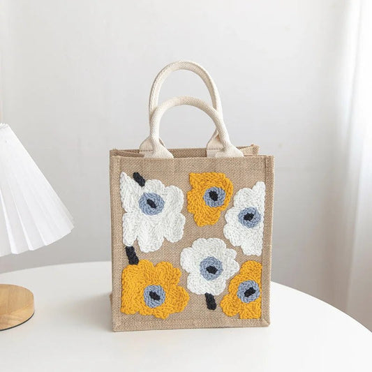 Punch Needle Canvas Tote Bag Kit - Springtime Floral