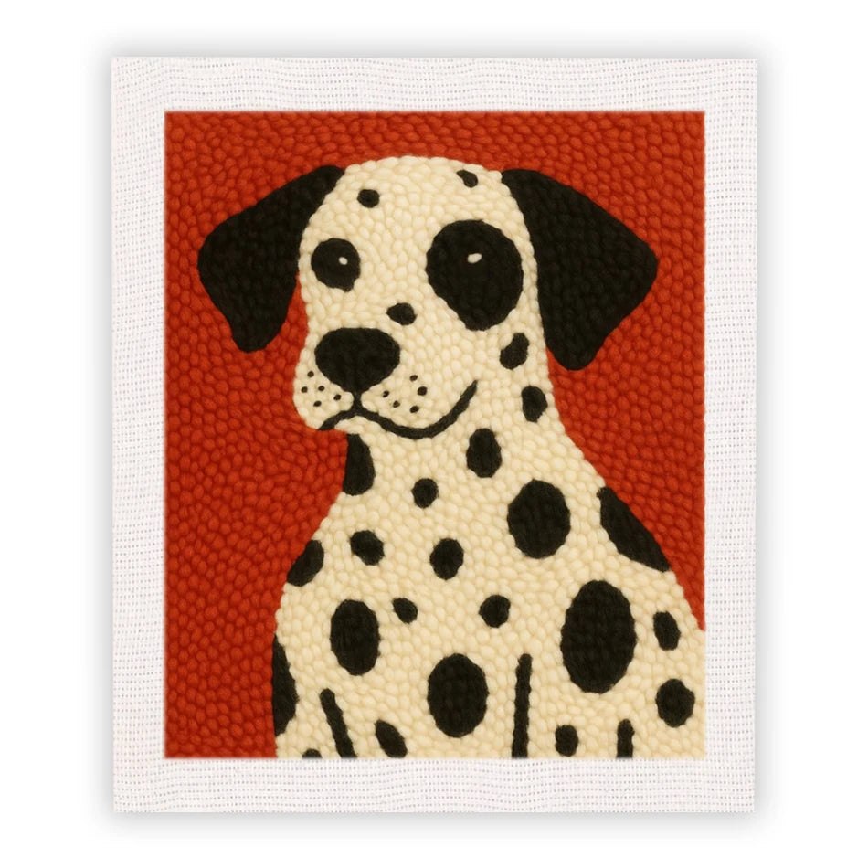 Punch Needle Embroidery Craft Kits With Frame 25cm x 30cm - Spotted Dalmatian