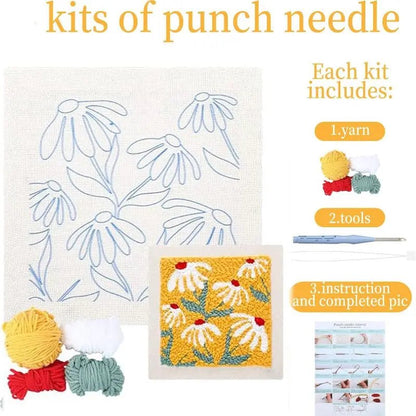 Punch Needle Embroidery Starter Kits With Frame 25cm x 25cm - Winter Koala