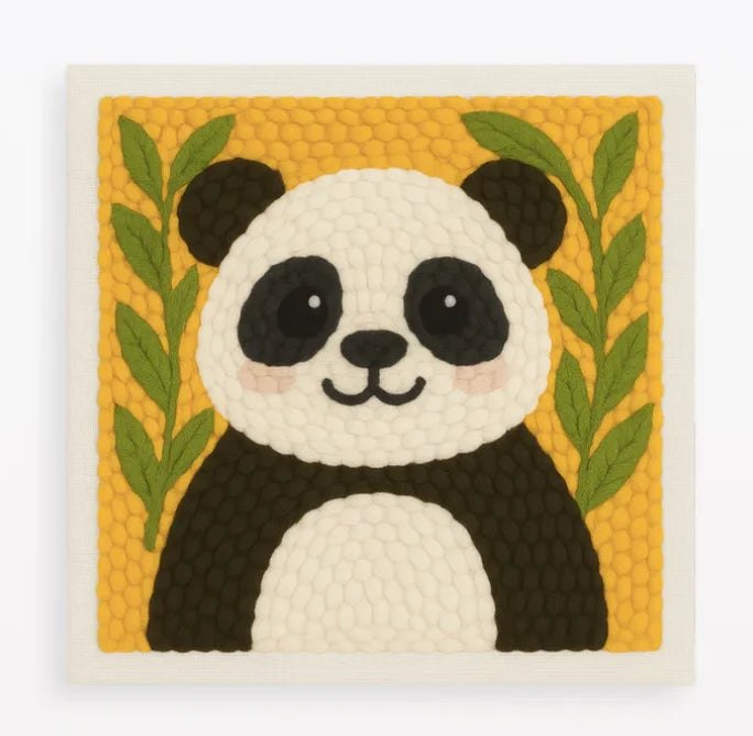 Punch Needle Embroidery Starter Kits With Frame 25cm x 25cm - Peter Panda